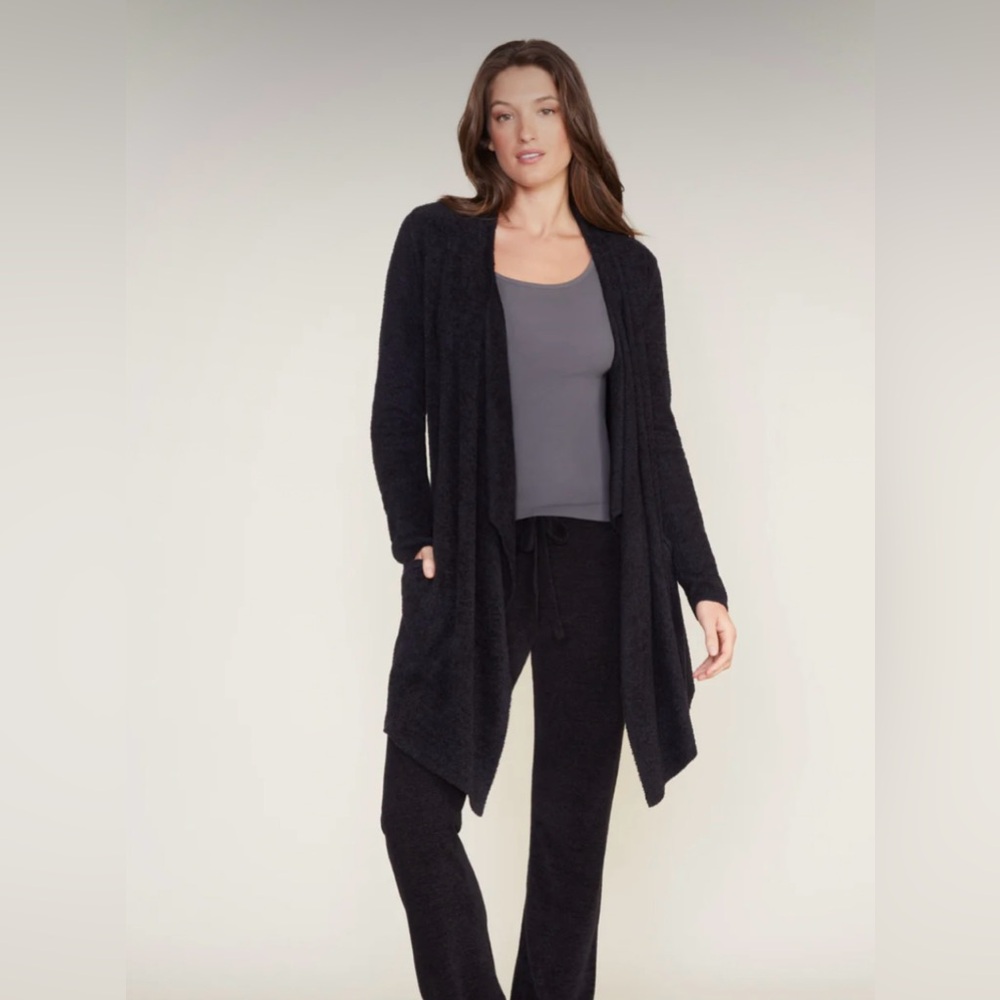 Barefoot dreams cozychic lite island wrap cardigan black size s/m
